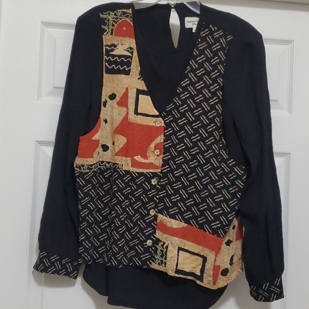 ❣️Stephanie Thomas Sport multicolor blouse with vest